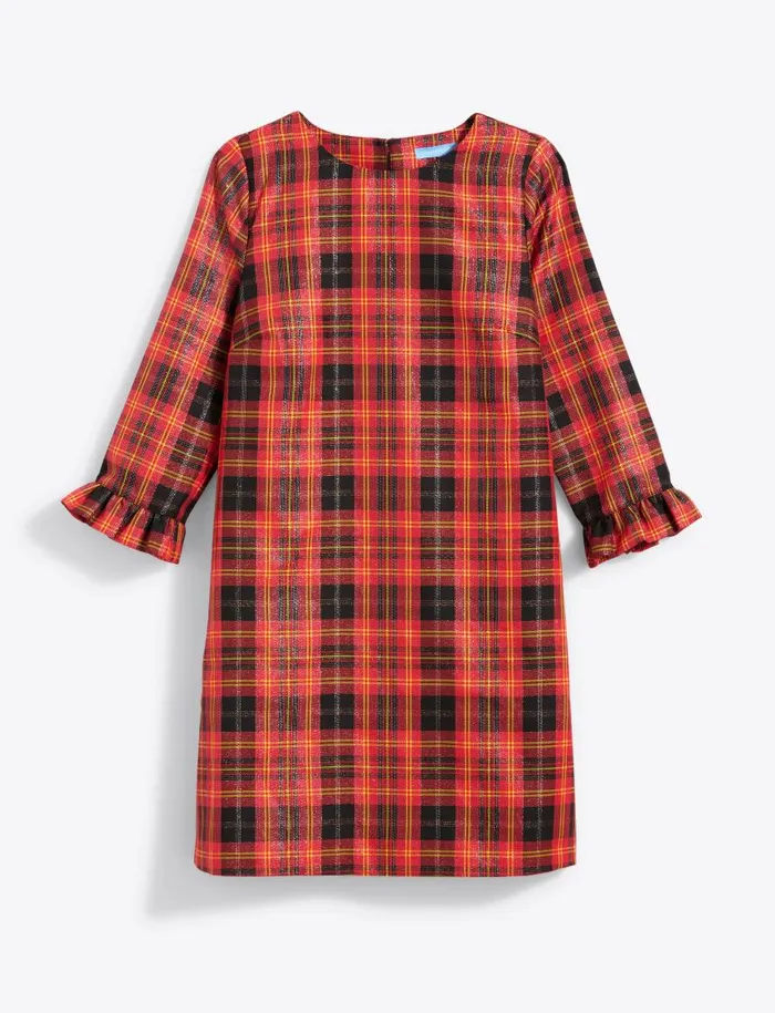 Draper James Extended Sizes Women Jessie Shift Dress In Caroline Shimmer Plaid