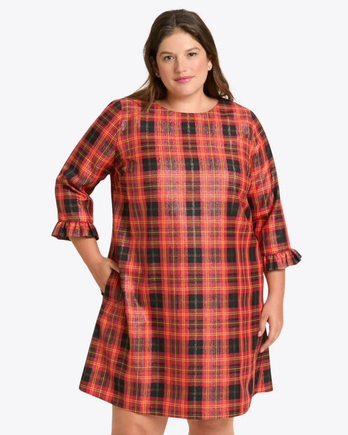 Draper James Extended Sizes Women Jessie Shift Dress In Caroline Shimmer Plaid