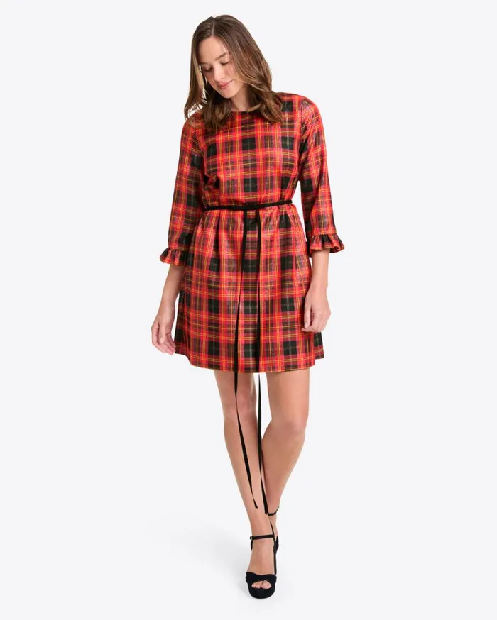Draper James Extended Sizes Women Jessie Shift Dress In Caroline Shimmer Plaid
