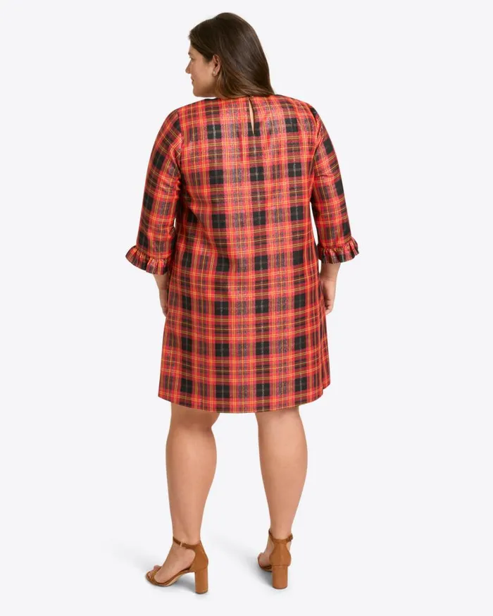 Draper James Extended Sizes Women Jessie Shift Dress In Caroline Shimmer Plaid