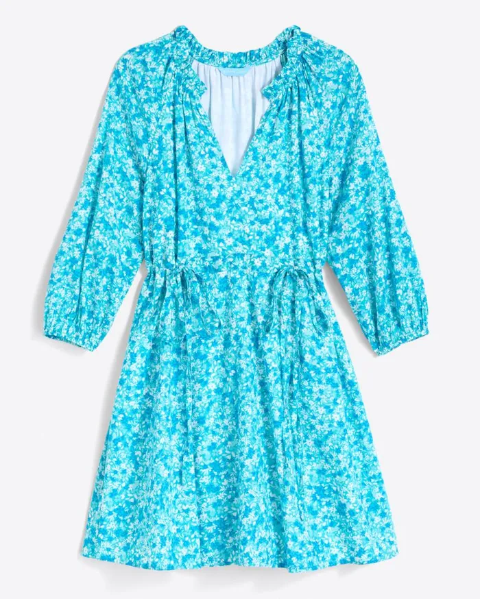 Draper James Extended Sizes Women Kellie Babydoll Dress In Blue Aster Floral