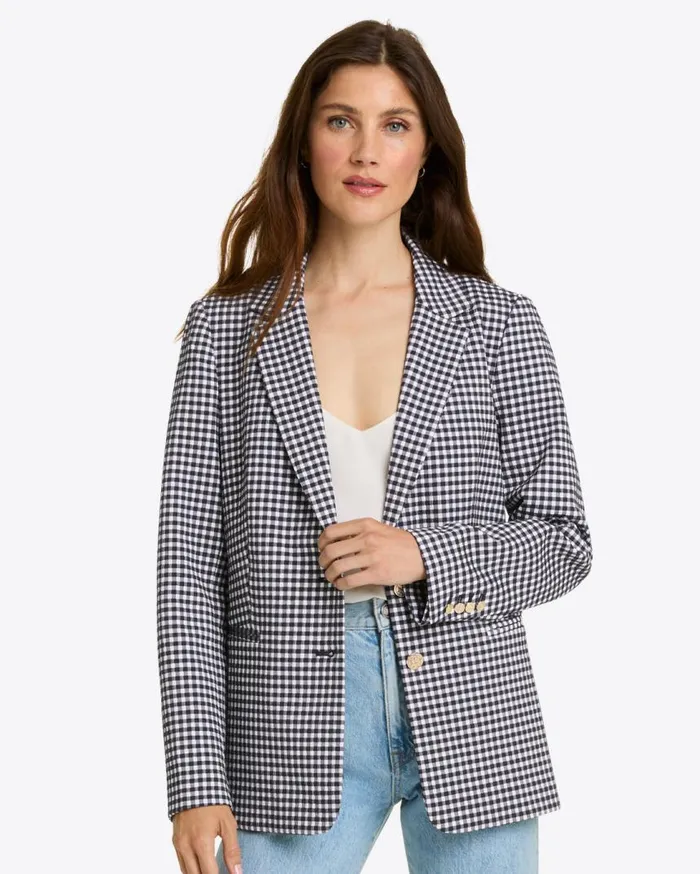 Draper James Jackets and Outerwear Women Gingham Blazer In Textured Gingham
