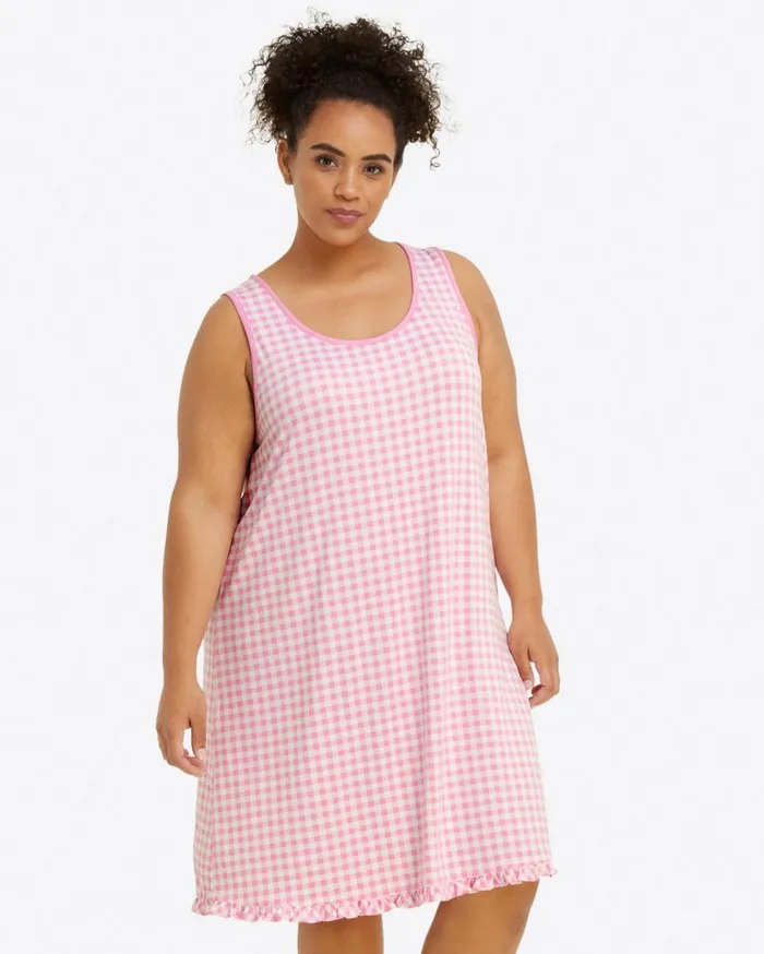Draper James Lounge and Pajamas Women Alison Nightgown In Light Pink Gingham