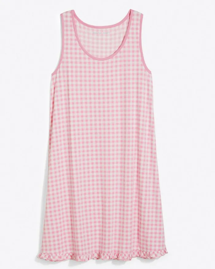 Draper James Lounge and Pajamas Women Alison Nightgown In Light Pink Gingham