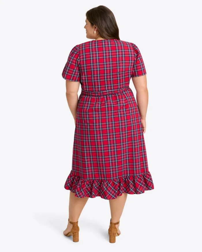 Draper James Midi and Maxi Women Reba Midi Wrap Dress In Angie Plaid