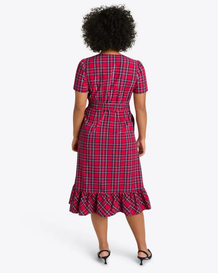Draper James Midi and Maxi Women Reba Midi Wrap Dress In Angie Plaid