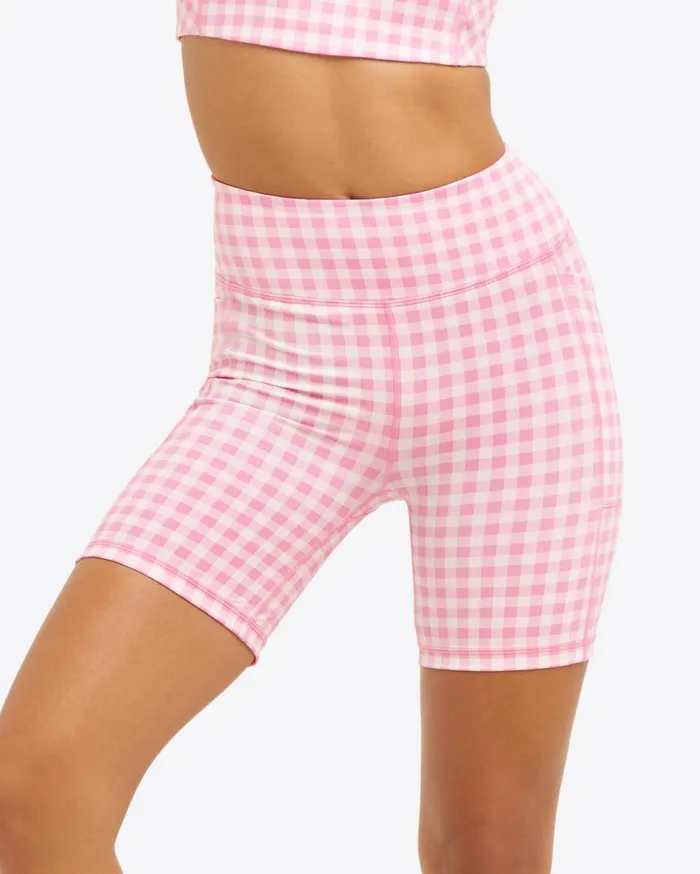 Draper James Sport Women Bike Shorts In Pink Gingham