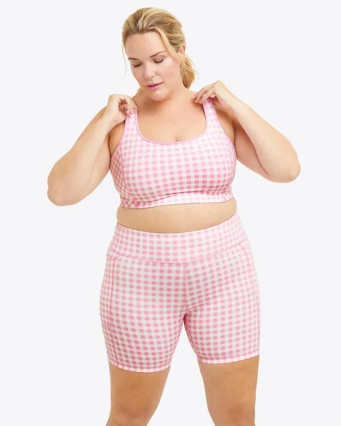 Draper James Sport Women Bike Shorts In Pink Gingham