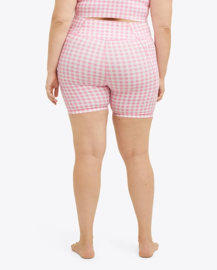 Draper James Sport Women Bike Shorts In Pink Gingham