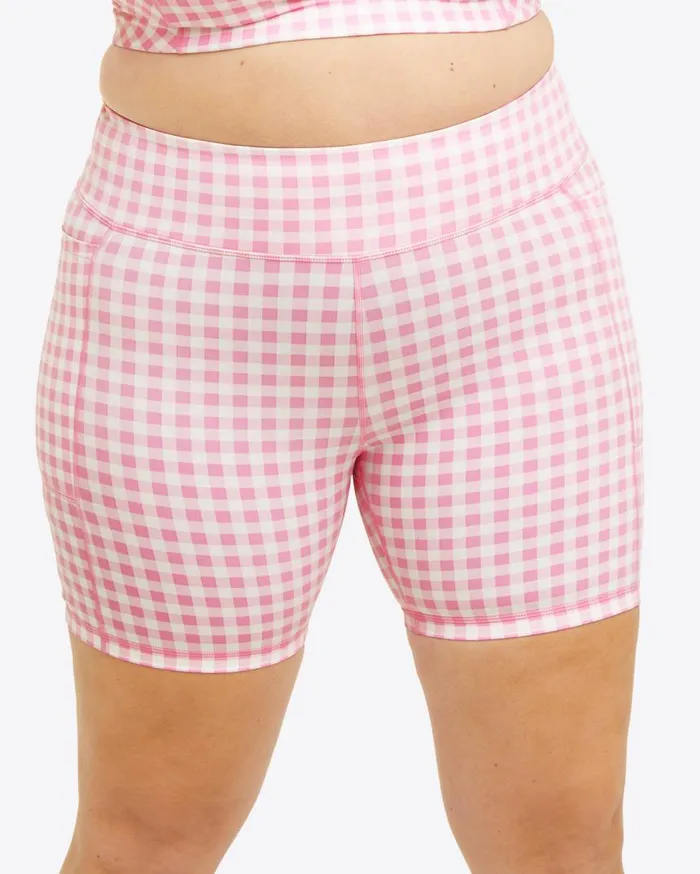 Draper James Sport Women Bike Shorts In Pink Gingham