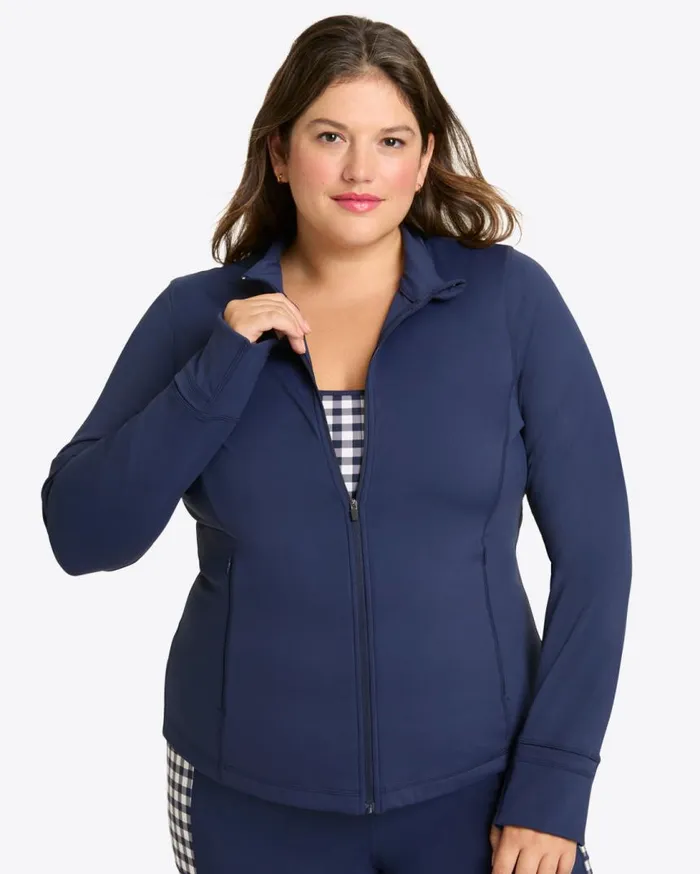 Draper James Sport Women Warm Up Jacket In Navy