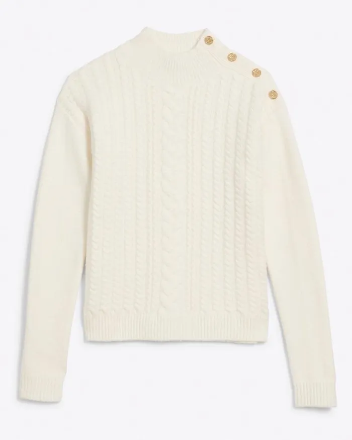 Draper James Sweaters Women Cableknit Turtleneck Sweater In Magnolia White
