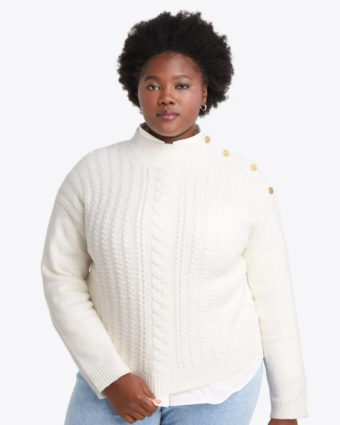 Draper James Sweaters Women Cableknit Turtleneck Sweater In Magnolia White