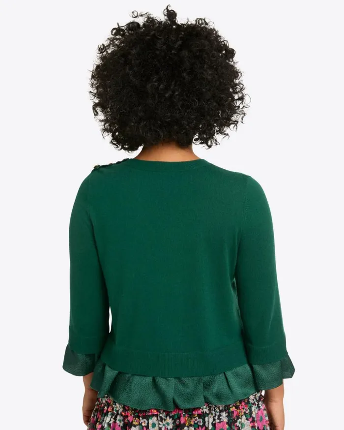 Draper James Sweaters Women Mixed Media Sweater In Evergreen