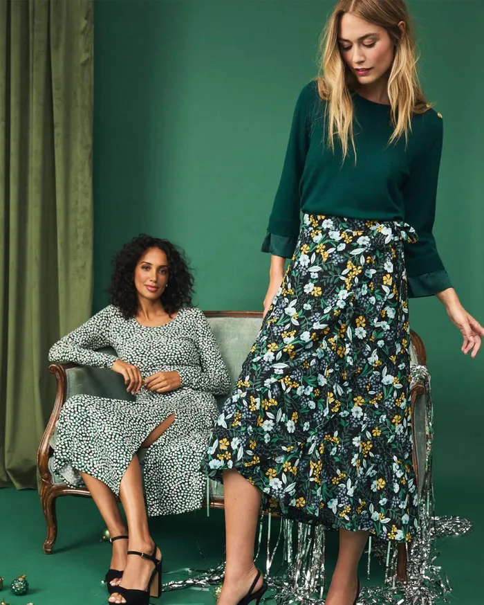 Draper James Sweaters Women Mixed Media Sweater In Evergreen