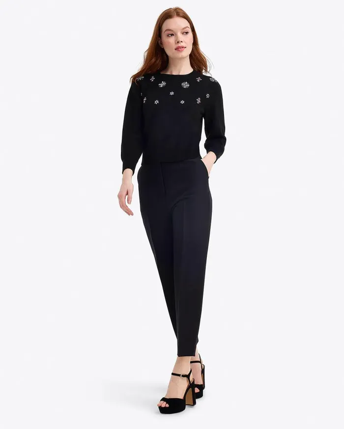 Draper James Tops Women Embellished Crewneck Sweater