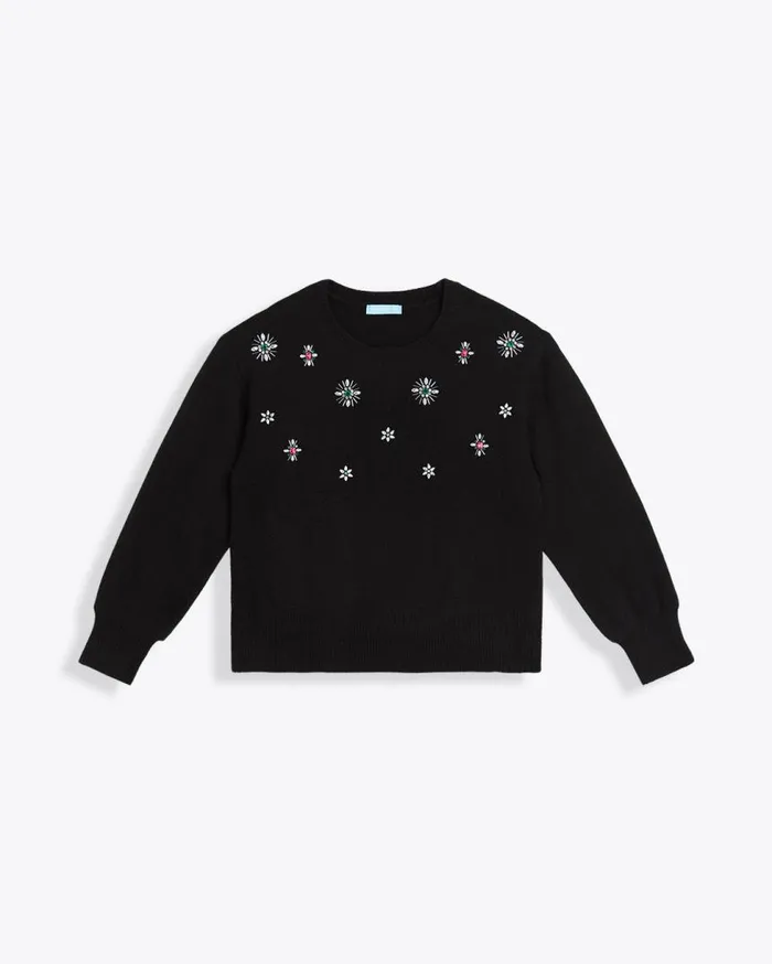 Draper James Tops Women Embellished Crewneck Sweater