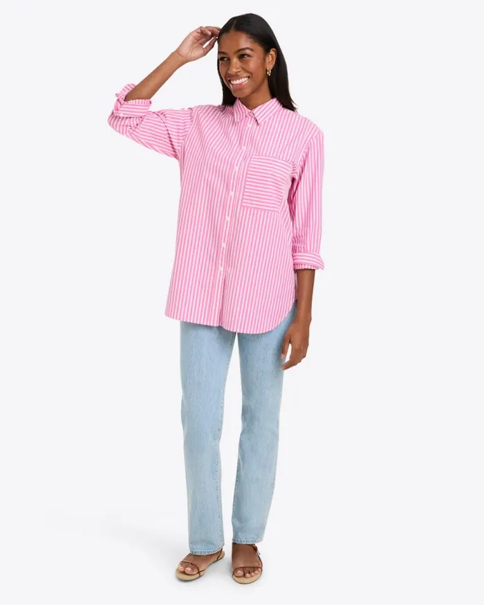 Draper James Tops Women Lynn Long Sleeve Top In Crisp Cotton