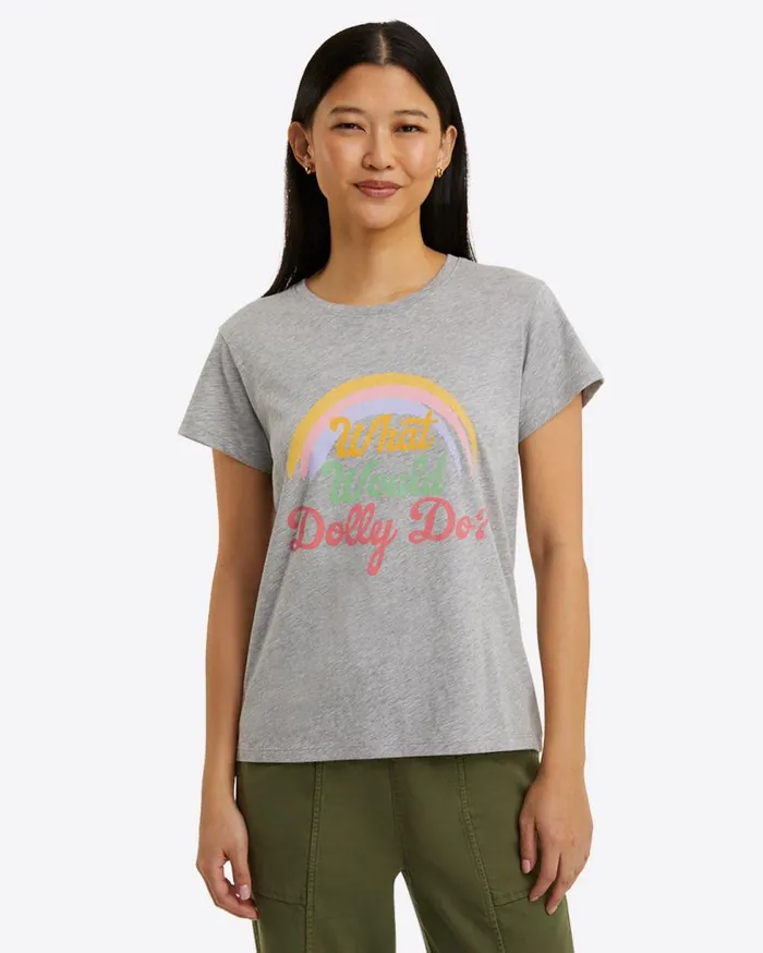 Draper James Tops Women What Would Dolly Do Rainbow TShirt