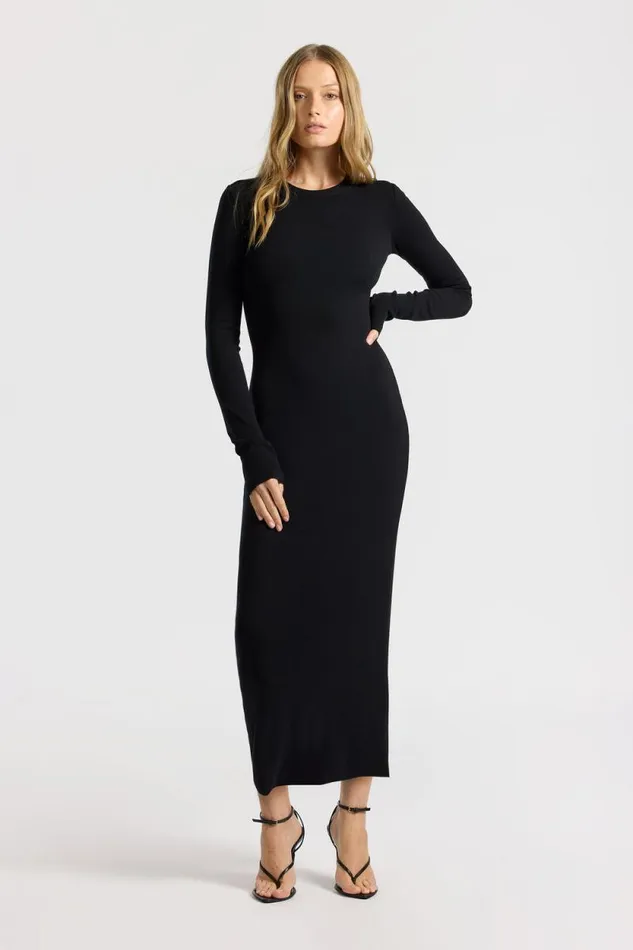 Dresses Skirts Women COTTON CITIZEN Verona Crewneck Maxi Dress Jet Black Dresses Skirts Women COTTON CITIZEN Verona Crewneck Maxi Dress Jet Black