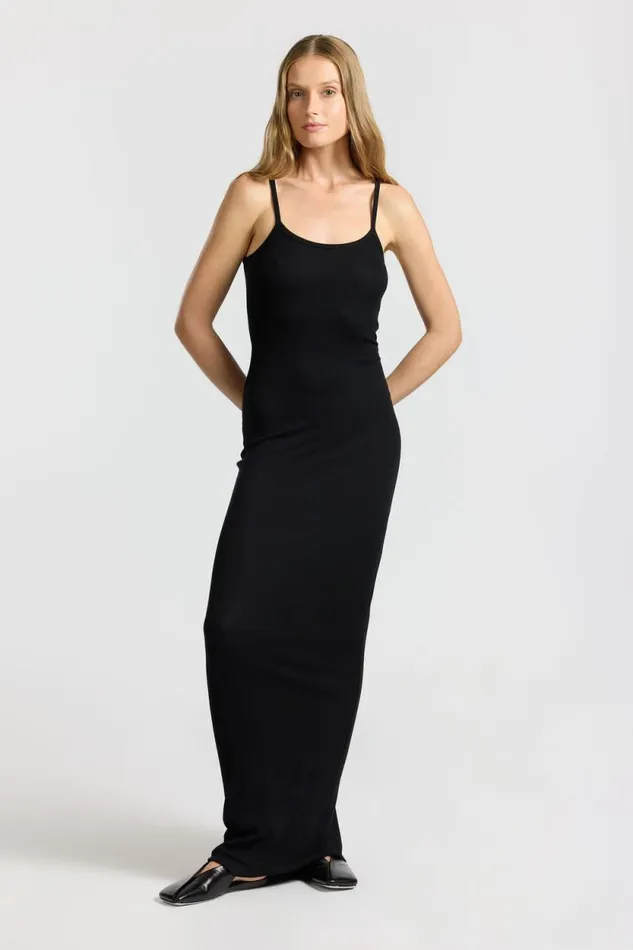Dresses Skirts Women COTTON CITIZEN Verona Spaghetti Maxi Dress Jet Black Dresses Skirts Women COTTON CITIZEN Verona Spaghetti Maxi Dress Jet Black