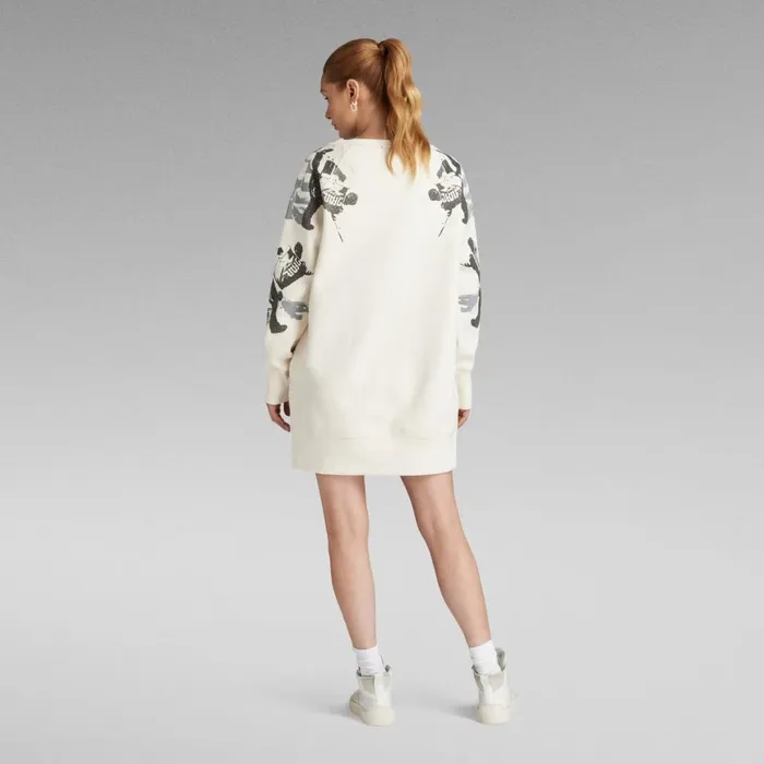 Dresses Women GStar RAW Loose Graphic Sweat Dress Eggnog