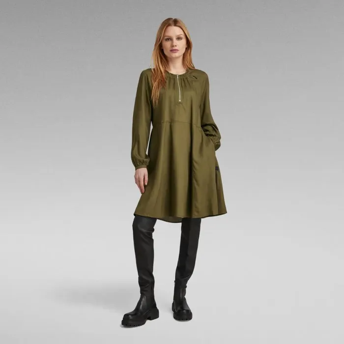 Dresses Women GStar RAW Short Flared Dress Dark Olive