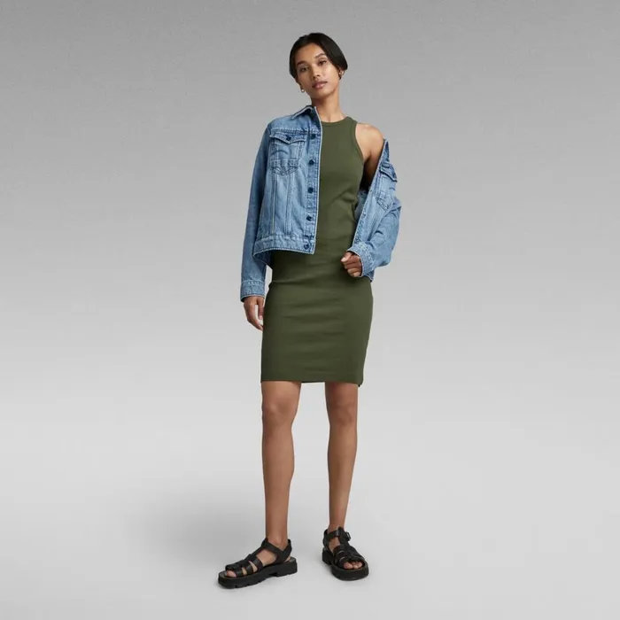 Dresses Women GStar RAW Tank Dress Slim Shadow Olive