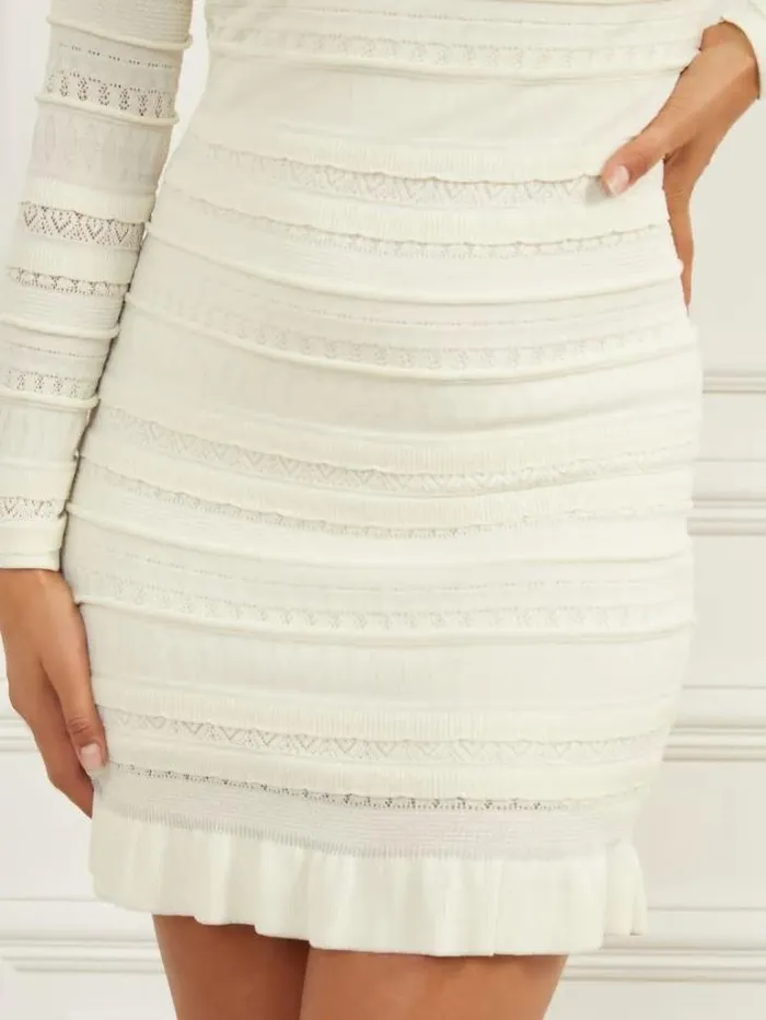 Dresses Women Marciano Beth Sweater Dress Pale Pearl Dresses Women Marciano Beth Sweater Dress Pale Pearl