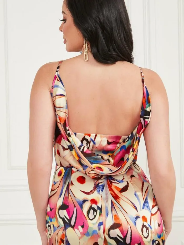 Dresses Women Marciano Madelyn Silk Maxi Dress Wonderland Print Dresses Women Marciano Madelyn Silk Maxi Dress Wonderland Print