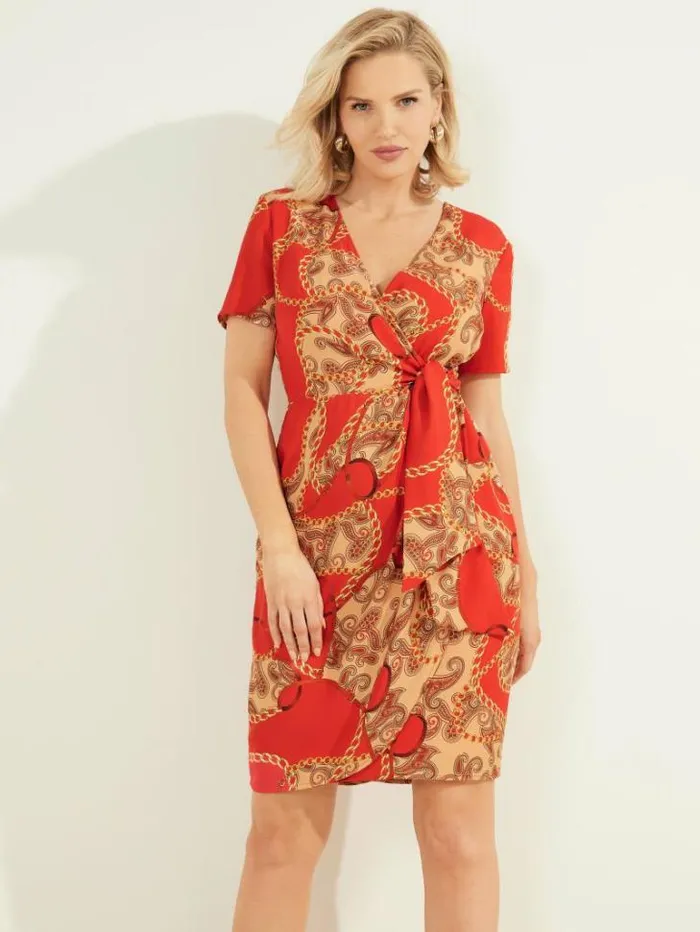 Dresses Women Marciano Paisley Chain Dress Paisley Chain Red
