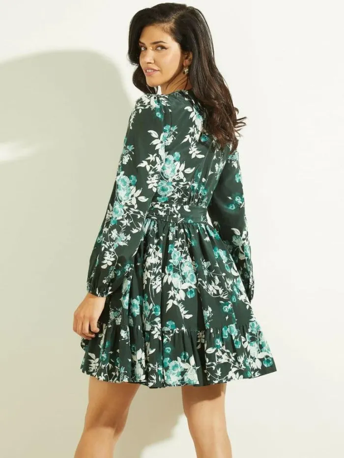 Dresses Women Marciano Petal Pose Wrap Dress Petal Pose Chenille Green Dresses Women Marciano Petal Pose Wrap Dress Petal Pose Chenille Green