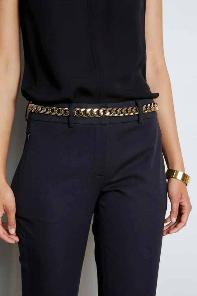 Elie Tahari Belts Gold Chain Belt 8211 Black Black 8211 Women
