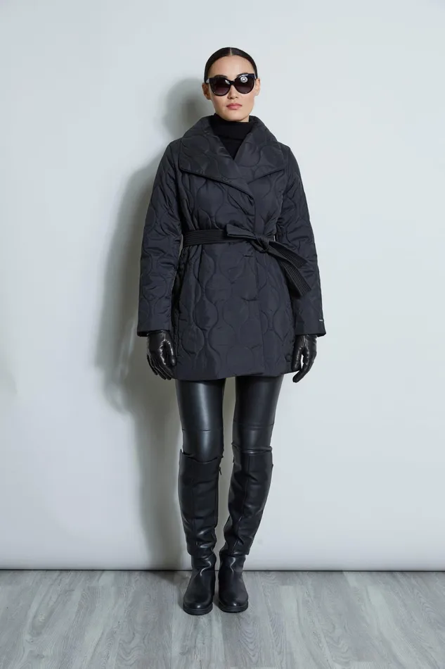 Elie Tahari Coats Tahari Lightweight Quilted Wrap Puffer Coat Black 8211 Women Elie Tahari Coats Tahari Lightweight Quilted Wrap Puffer Coat Black 8211 Women