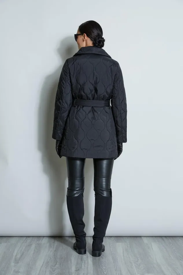 Elie Tahari Coats Tahari Lightweight Quilted Wrap Puffer Coat Black 8211 Women