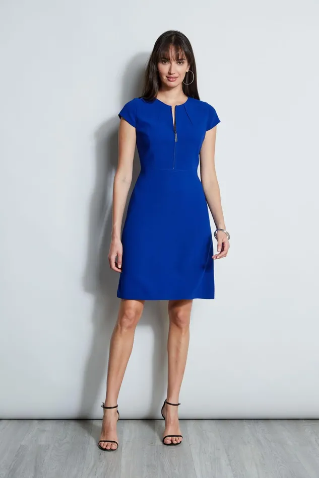 Elie Tahari Dresses and Jumpsuits Chain Zip Dart Dress Klein Blue 8211 Women
