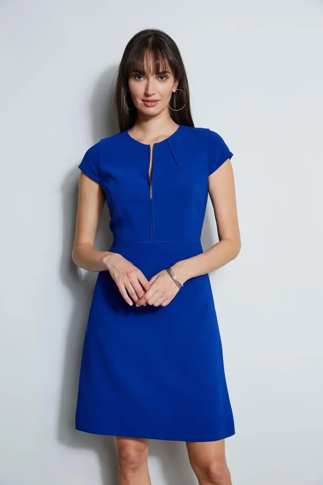 Elie Tahari Dresses and Jumpsuits Chain Zip Dart Dress Klein Blue 8211 Women