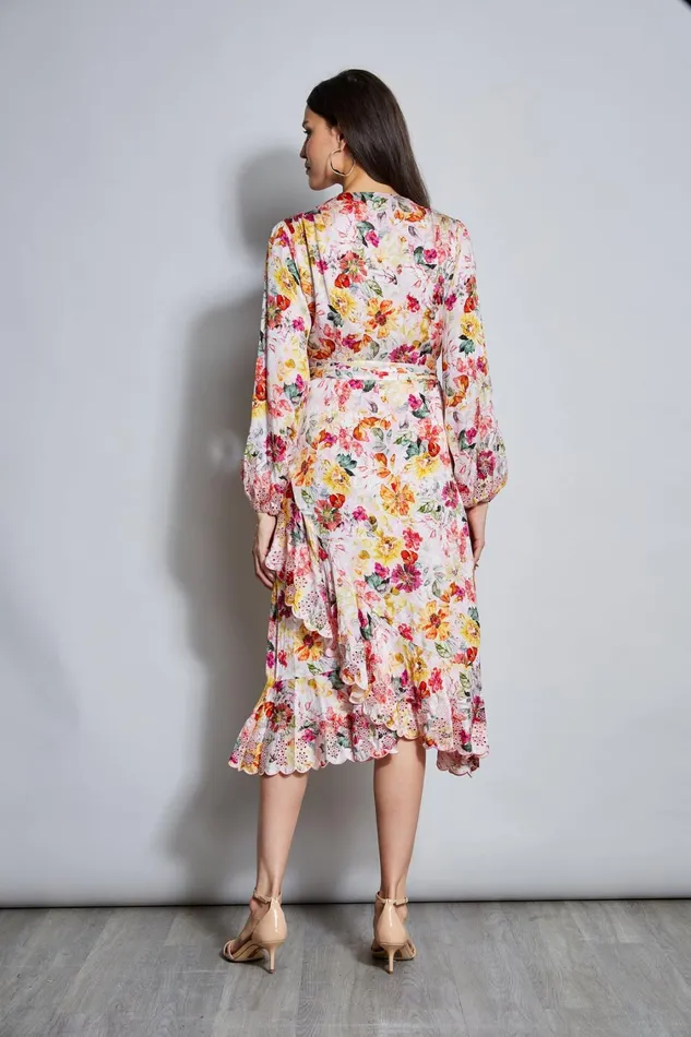 Elie Tahari Dresses and Jumpsuits Embroidered Floral Wrap Dress Wonderland Print 8211 Women