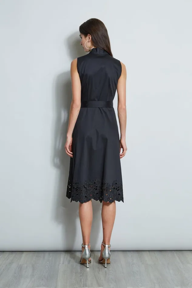 Elie Tahari Dresses and Jumpsuits Embroidered Hem Cotton Dress Black 8211 Women