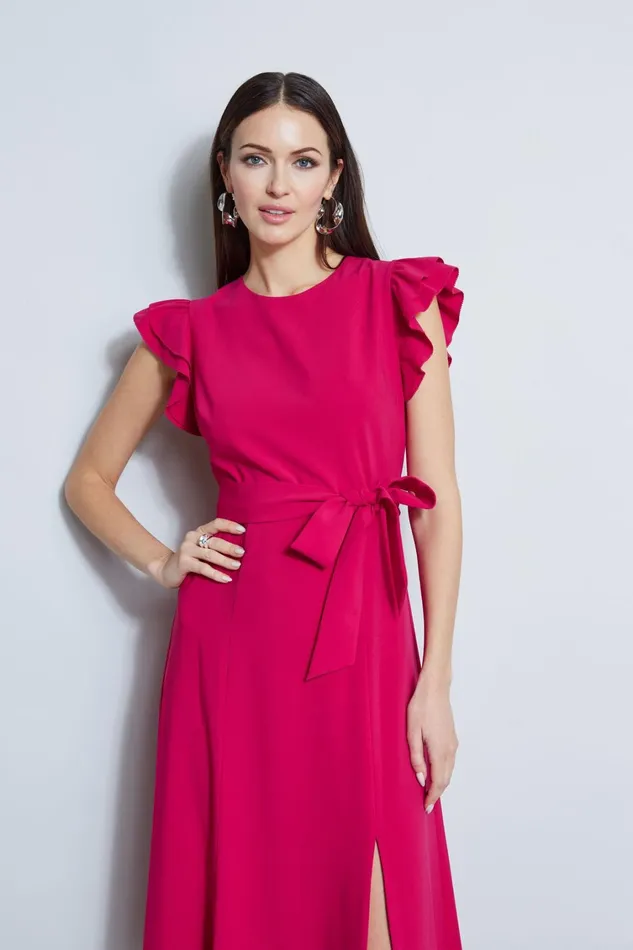Elie Tahari Dresses and Jumpsuits Flutter Sleeve Midi Dress Cyclamen 8211 Women