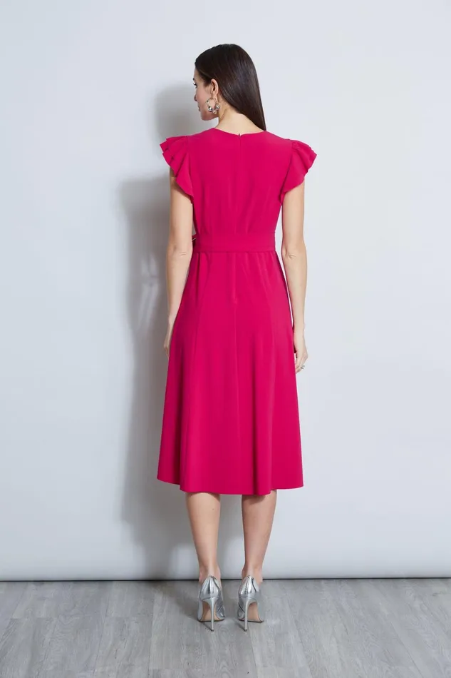 Elie Tahari Dresses and Jumpsuits Flutter Sleeve Midi Dress Cyclamen 8211 Women