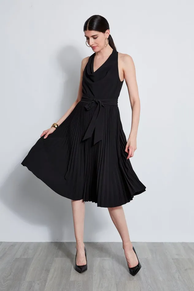 Elie Tahari Dresses and Jumpsuits Pleated Cowl Midi Dress Black 8211 Women