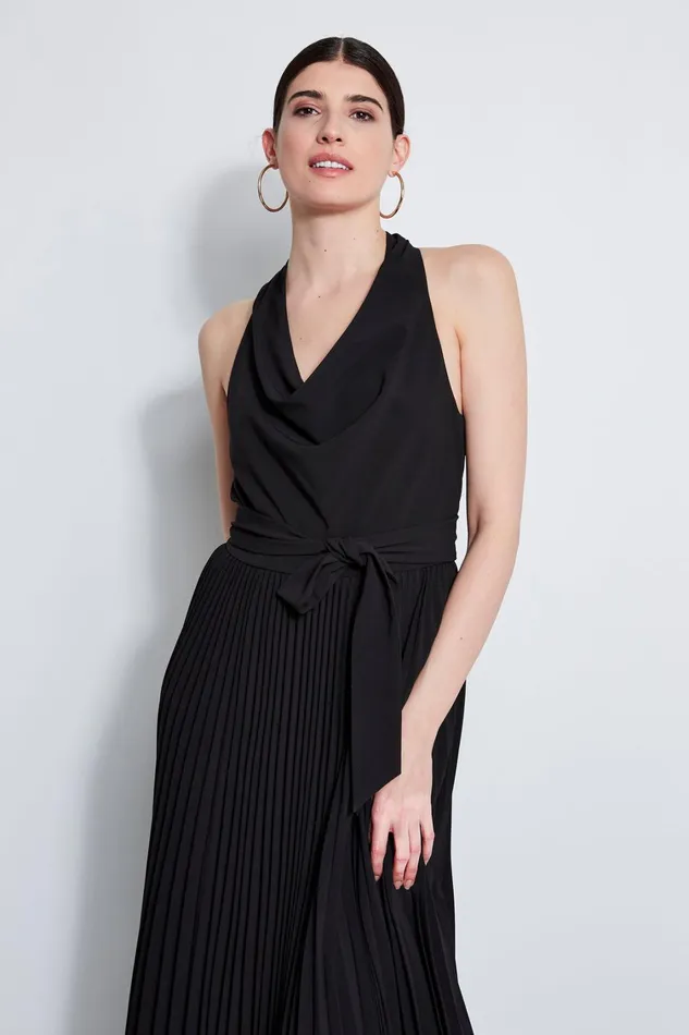 Elie Tahari Dresses and Jumpsuits Pleated Cowl Midi Dress Black 8211 Women