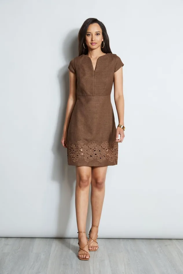 Elie Tahari Dresses and Jumpsuits Short Sleeve Embroidered Hem Dress Sumatra 8211 Women Elie Tahari Dresses and Jumpsuits Short Sleeve Embroidered Hem Dress Sumatra 8211 Women