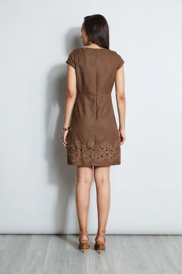 Elie Tahari Dresses and Jumpsuits Short Sleeve Embroidered Hem Dress Sumatra 8211 Women