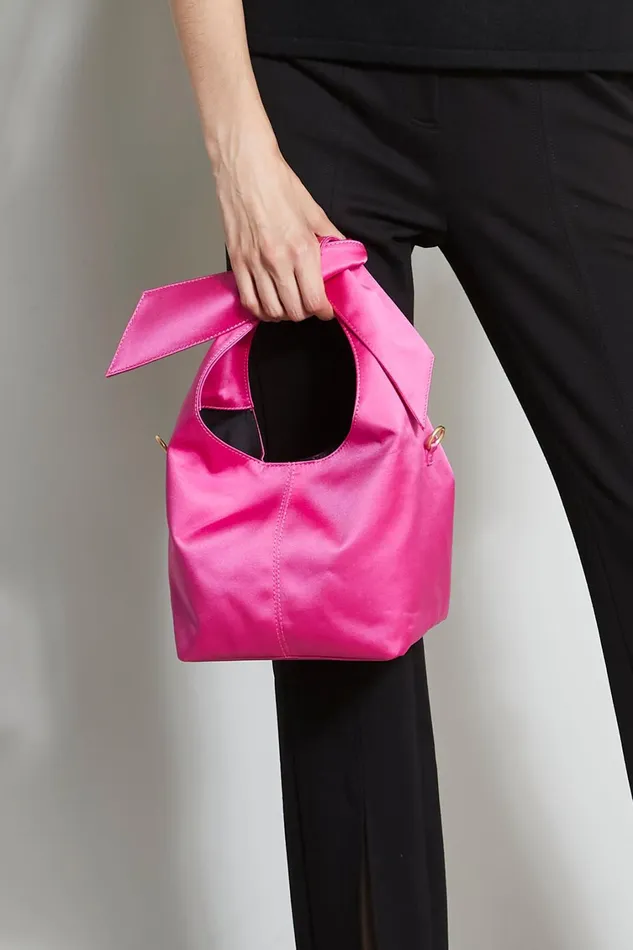 Elie Tahari Handbags Small Satin Knot Handbag Cyclamen 8211 Women