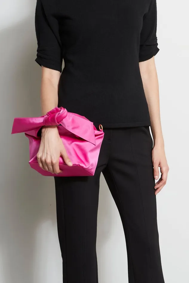 Elie Tahari Handbags Small Satin Knot Handbag Cyclamen 8211 Women
