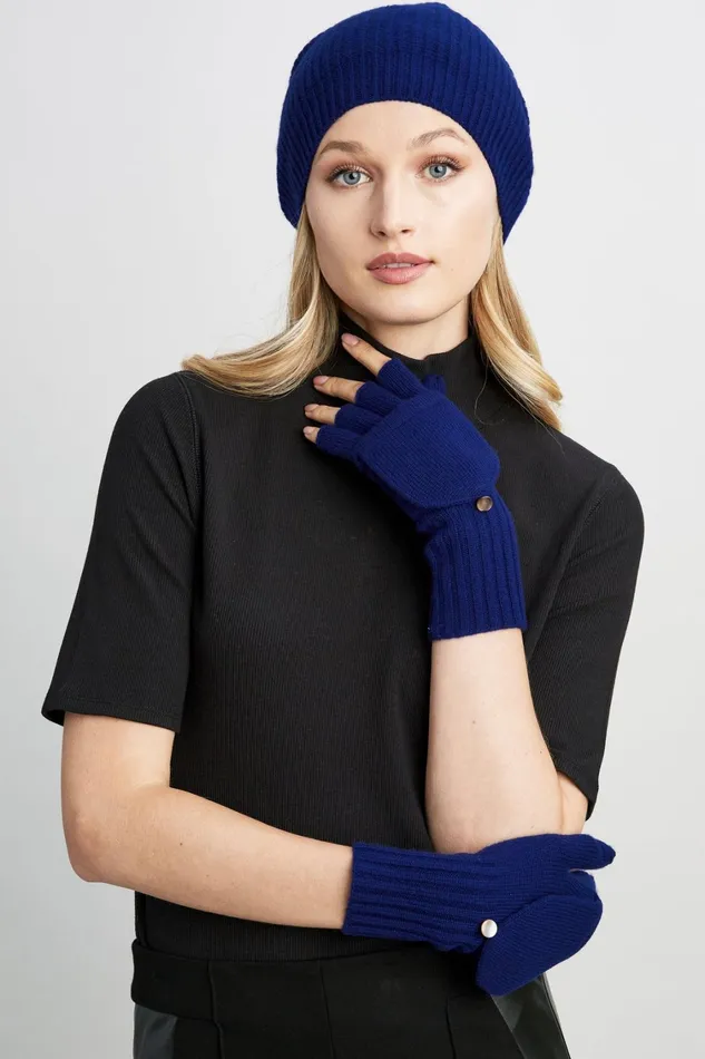 Elie Tahari Hats Gloves and Scarves Cashmere Popover Glove Navy 8211 Women