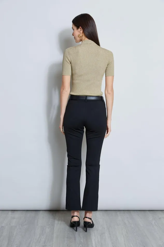 Elie Tahari Knits and Sweaters Metallic Mock Neck Sweater Gold Metallic 8211 Women