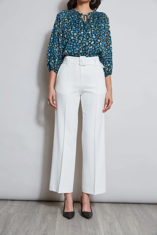 Elie Tahari Pants Belted Crepe Pant Sky White 8211 Women